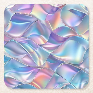 Porta-copo De Papel Quadrado Metálico Iridescente 6 Geométrico