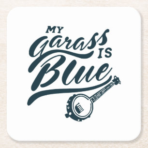 Porta-copo De Papel Quadrado Meu Banjo é Azul