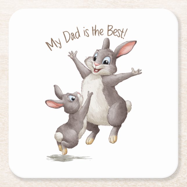 Porta-copo De Papel Quadrado Meu Pai É O Melhor (Frente)