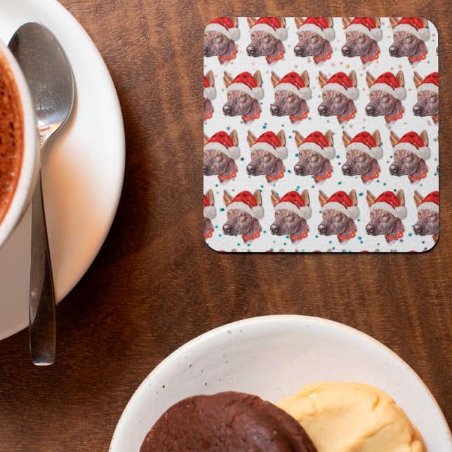 Porta-copo De Papel Quadrado Mexican Hairless Dog Breed Christmas Stars (Criador carregado)