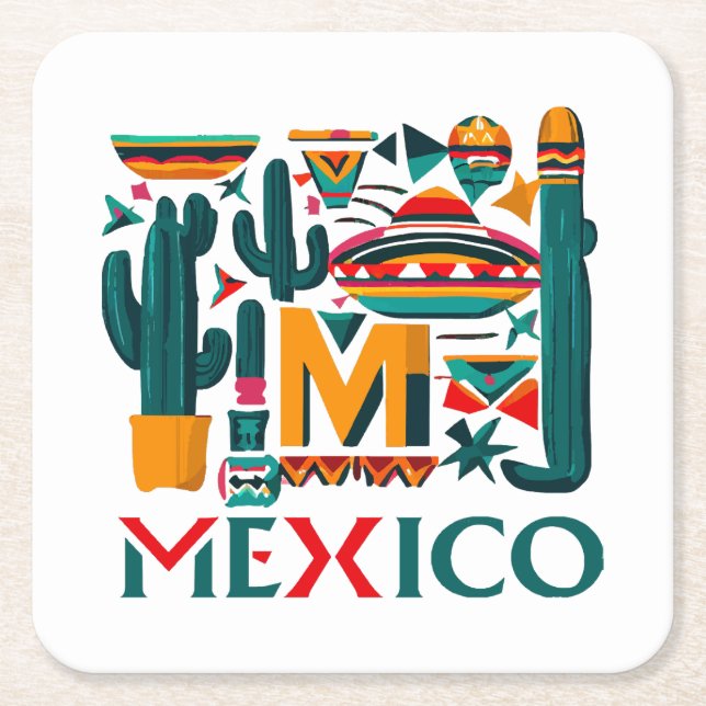 PORTA-COPO DE PAPEL QUADRADO MÉXICO (Frente)