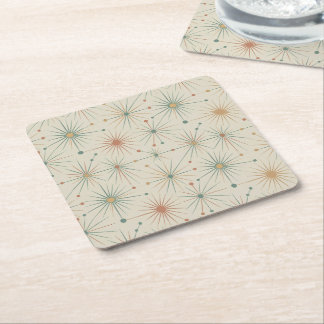 Porta-copo De Papel Quadrado Mid Century  Atomic Starburst Modern Retro