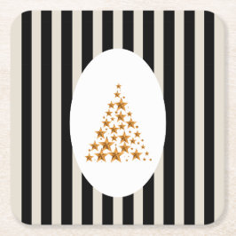 Porta-copo De Papel Quadrado Mid century christmas tree with Golden star