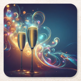 Porta-copo De Papel Quadrado Midnight Toast Coasters 