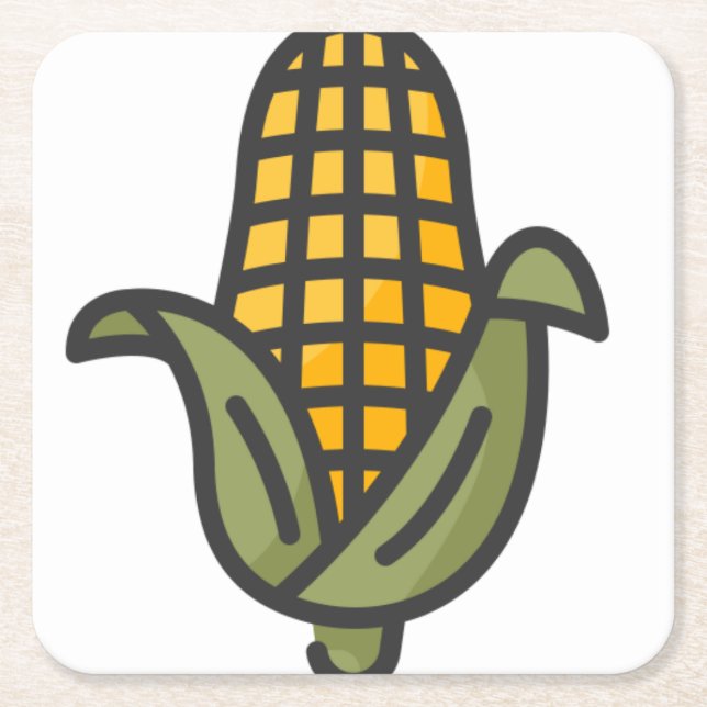 Porta-copo De Papel Quadrado milho (Frente)