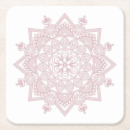 Porta-copo De Papel Quadrado Mindful Mandala Design