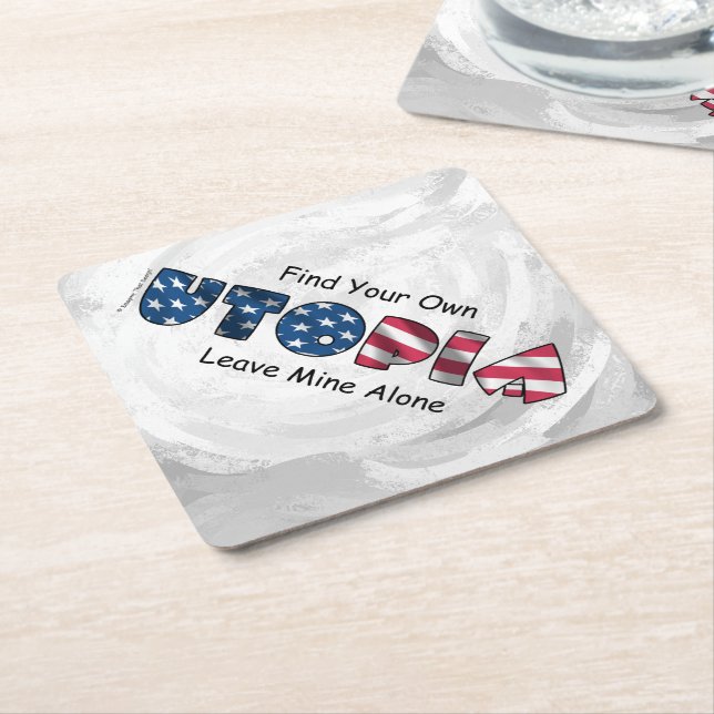 Porta-copo De Papel Quadrado Minha Utopia (Inclinado)