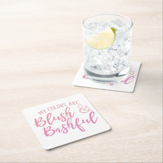 Porta-copo De Papel Quadrado Minhas cores são, Blush e Bashful, Blush, Bashful,