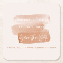 Porta-copo De Papel Quadrado Minimalista de Brushaft Moderno Salve a Data