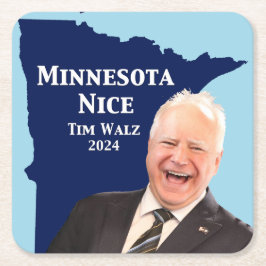 Porta-copo De Papel Quadrado Minnesota Nice Tim Walz