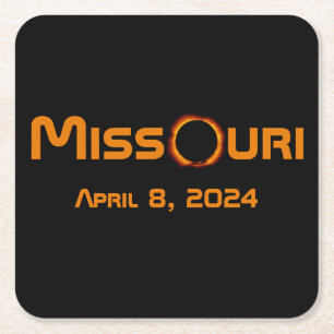 Porta-copo De Papel Quadrado Missouri 2024 Eclipse Solar Total