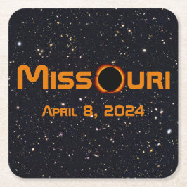 Porta-copo De Papel Quadrado Missouri 2024 Eclipse Solar Total