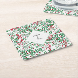Porta-copo De Papel Quadrado Mistério Russo de Natal Com Cores-d'água pintado à