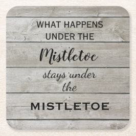 Porta-copo De Papel Quadrado Mistletoe Holiday