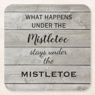 Porta-copo De Papel Quadrado Mistletoe Holiday