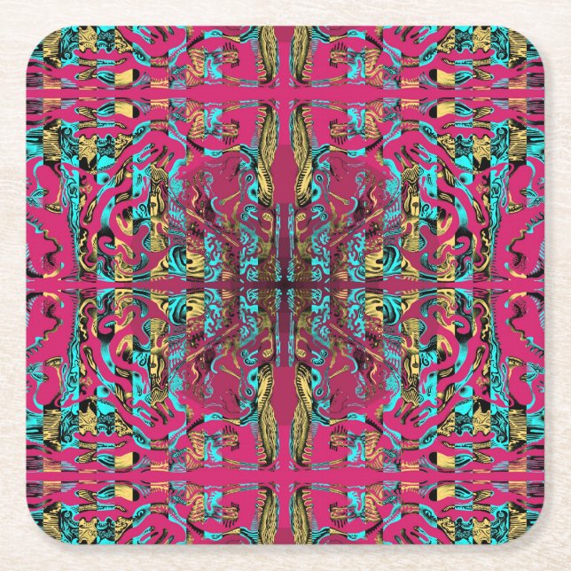 Porta-copo De Papel Quadrado Mitochondris-Pop (Frente)