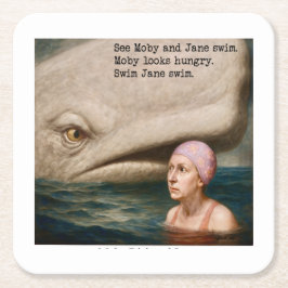 Porta-copo De Papel Quadrado Moby Dick e Jane