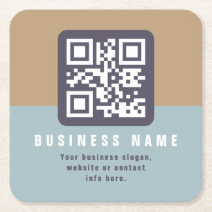 Porta-copo De Papel Quadrado Modelo de código QR moderno editável   Cores sem s