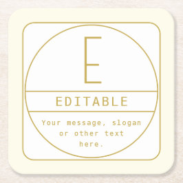 Porta-copo De Papel Quadrado Modelo de Design retromoderno editável Dourado e b