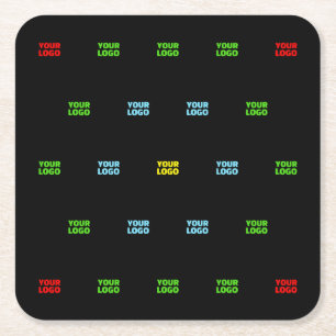Porta-copo De Papel Quadrado Modelo de padrão de imagem ou logotipo carregado m