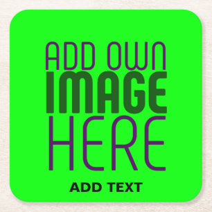 PORTA-COPO DE PAPEL QUADRADO MODELO DE TEXTO DE IMAGEM VERDE NEON EDITÁVEL MODE