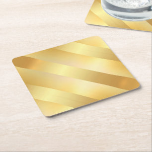 Porta-copo De Papel Quadrado Modelo de Vazio Elegante Moderno Dourado Glamor Fa