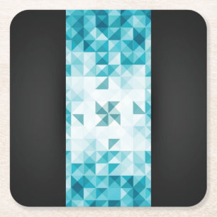 Porta-copo De Papel Quadrado Modelo geométrico abstrato do fundo do azul
