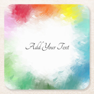 Porta-copo De Papel Quadrado Modelo Moderno Colorido de Script Manuscrito Perso