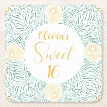 Modern Chic Boho Floral Sweet 16 Festa de aniversá