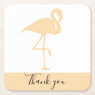 Porta-copo De Papel Quadrado Modern Flamingo, Obrigado