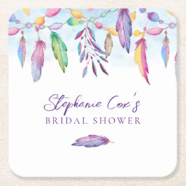 Porta-copo De Papel Quadrado Modern Floral