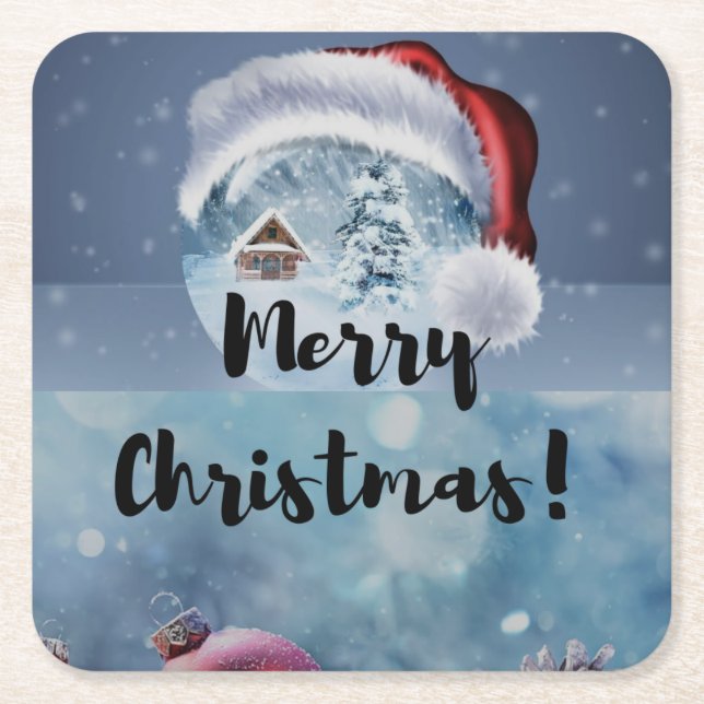 Porta-copo De Papel Quadrado Modern funny cute Christmas reindeer      (Frente)