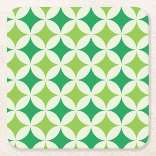 Porta-copo De Papel Quadrado Moderno de meados do século Branco Rajadas de Estr