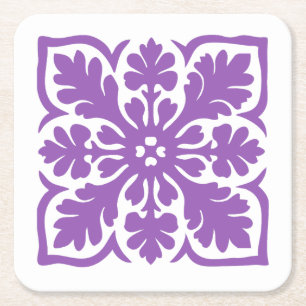 Porta-copo De Papel Quadrado Moderno Havaiano Quilt Royal Purple Island Hawaii