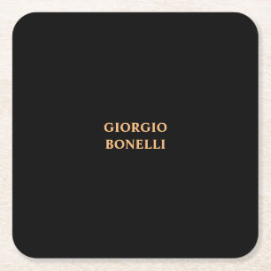 Porta-copo De Papel Quadrado Moderno Pessoal Minimalista Negro