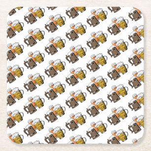 Porta-copo De Papel Quadrado Moderno TRÊS CHEERS BEERS Belga Cartoon Decorativ