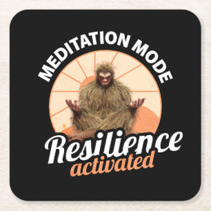 Porta-copo De Papel Quadrado Modo Meditação: Resiliência Ativada do Pé-Grande