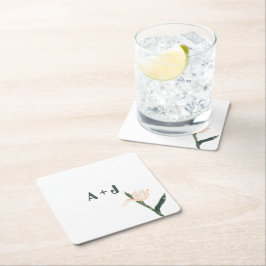 Porta-copo De Papel Quadrado Modren blush pink floral