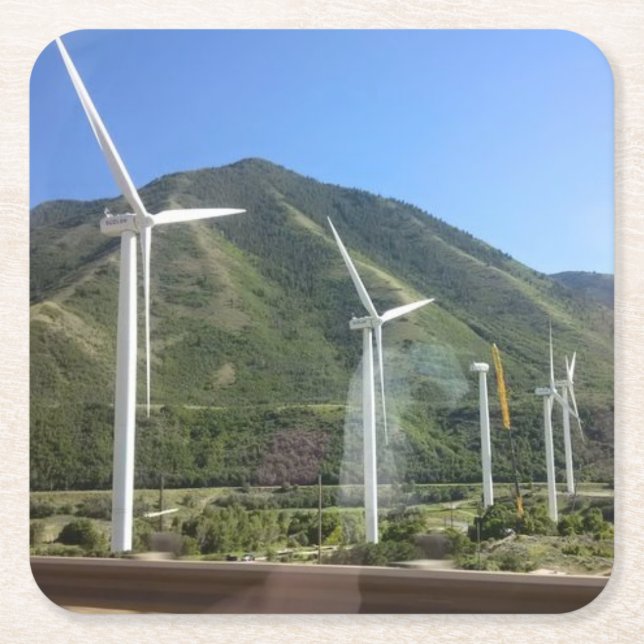 Porta-copo De Papel Quadrado Moinho (Frente)