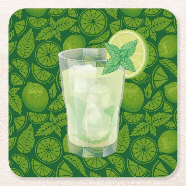 Porta-copo De Papel Quadrado Mojito (Frente)