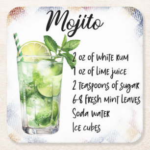 Porta-copo De Papel Quadrado Mojito