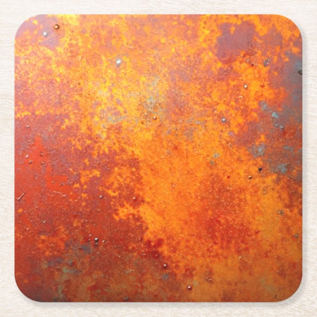 Porta-copo De Papel Quadrado Molten Rust Patina (Frente)