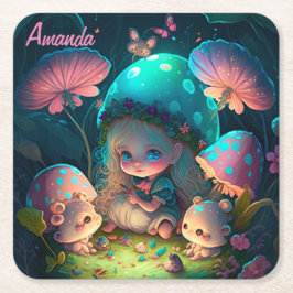 Porta-copo De Papel Quadrado Momentos de elfo mágico