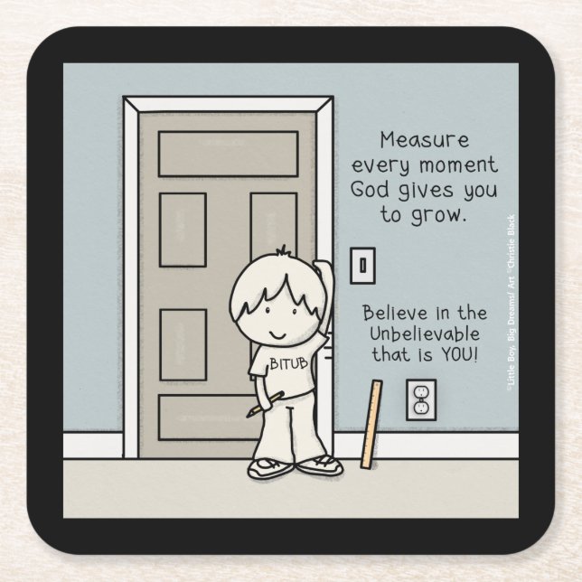 Porta-copo De Papel Quadrado Momentos mensuráveis (Frente)