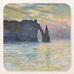 Porta-copo De Papel Quadrado Monet - Manneport, Cliff em Etretat, Sunset<br><div class="desc">Manneport,  Cliff em Etretat,  Sunset/Etretat,  couchant solene - Claude Monet em 1883</div>