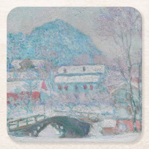 Porta-copo De Papel Quadrado Monet - Noruega, Vila Sandviken na Neve