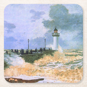 Porta-copo De Papel Quadrado Monet - O Molhe de Le Havre,