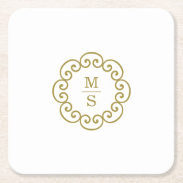 Porta-copo De Papel Quadrado Monograma