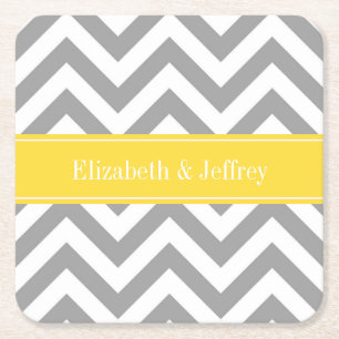 Porta-copo De Papel Quadrado Monograma do nome do abacaxi do LG Chevron do