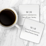 Porta-copo De Papel Quadrado Monograma minimalista moderno ou Adicionar logotip<br><div class="desc">Portas copos modernas de papel minimalista. Preto e branco ou escolha as cores personalizadas. Perfeito para pequenas empresas, marcas de empresas, restauração, cafés de padaria, restaurantes e muito mais. Fácil de personalizar com suas iniciais de monograma, nome comercial e informações, cargo, slogan ou até mesmo adicionar seu logotipo ou design...</div>